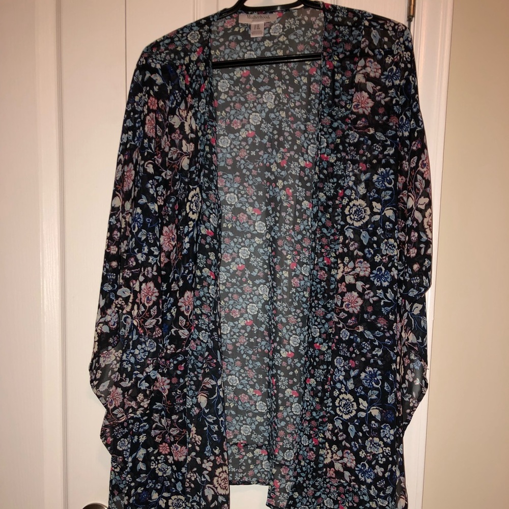 Plus size maternity sheer cardigan